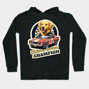 Golden Retriever car racer Hoodie